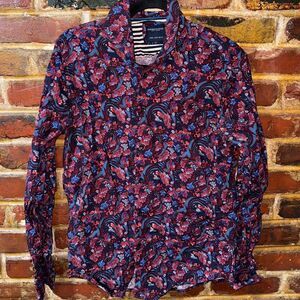 Denim & Flower Ricky Singh, Paisley Pattern Long Sleeve Button Up, Size Medium